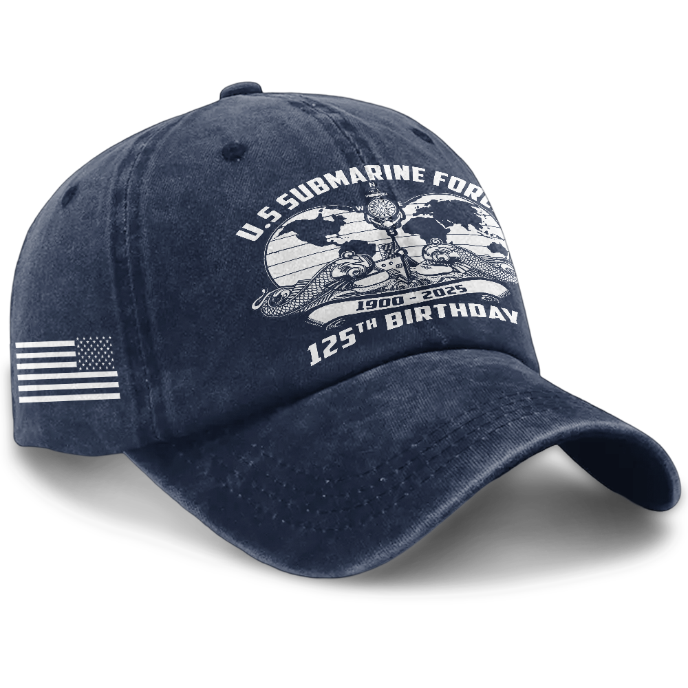 Navy Submarine 125th Birthday Washed Cap