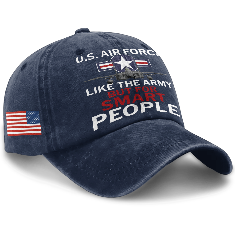 Personalizable Air Force For Smart People Washed Cap