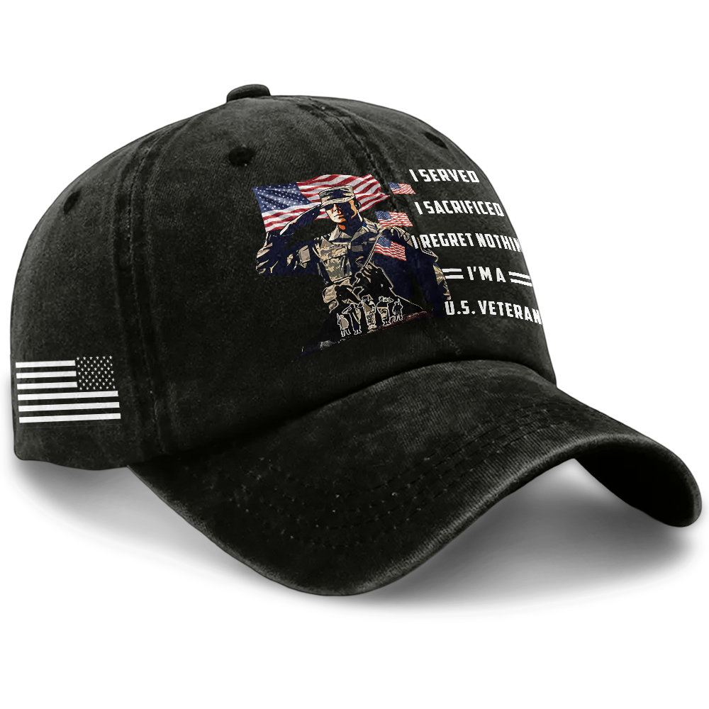 Personalizable I Served I Sacrificed I'm A Veteran Washed Cap