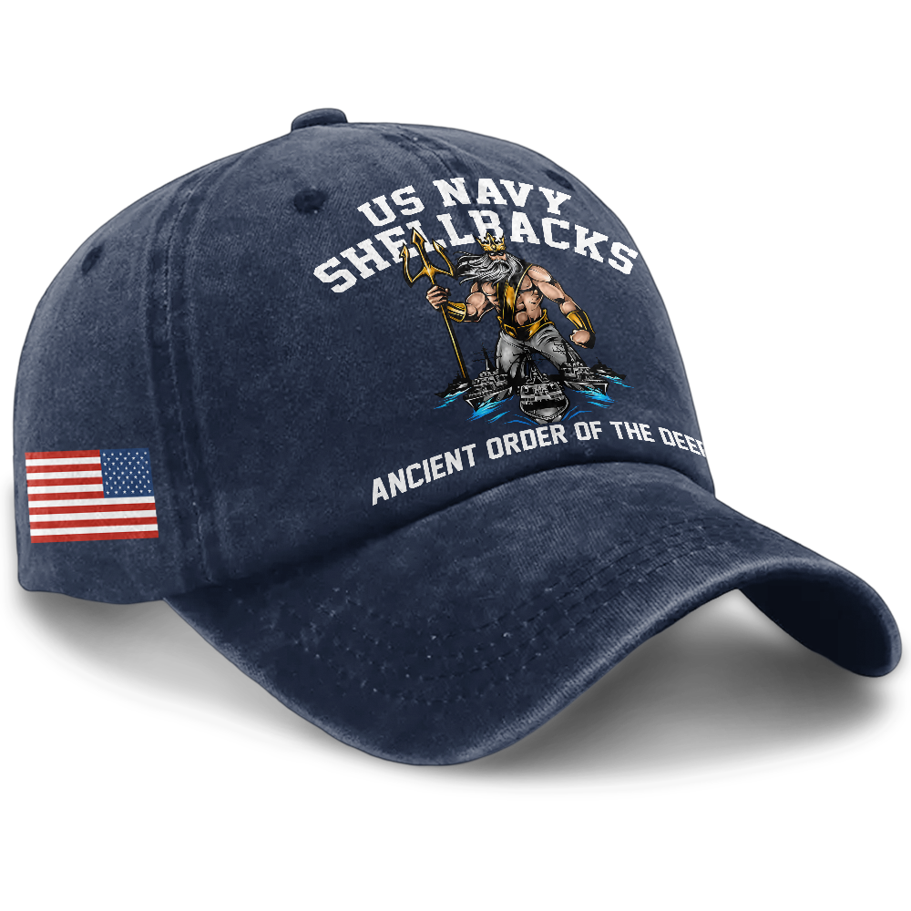 Personalizable Navy Shellback Washed Cap