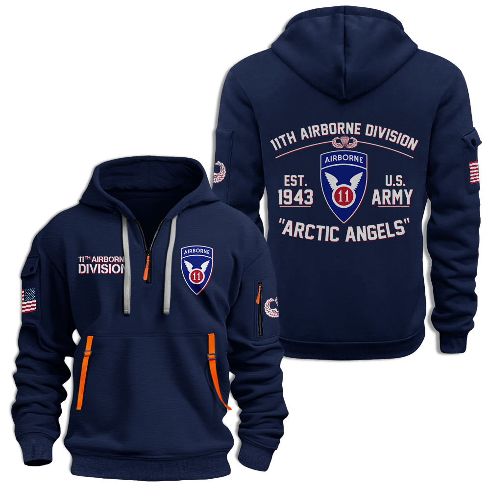 11th Airborne Division Quarter Zip Hoodie