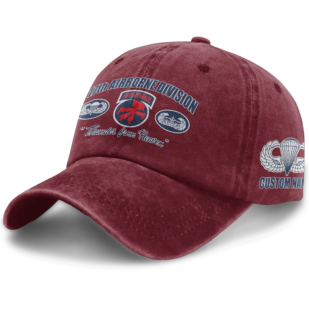 Personalizable 17th Airborne Division Washed Cap