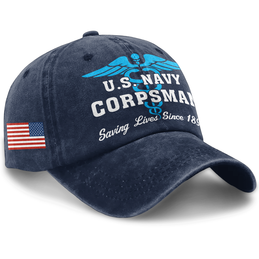 Personalizable Navy Corpsman Washed Cap