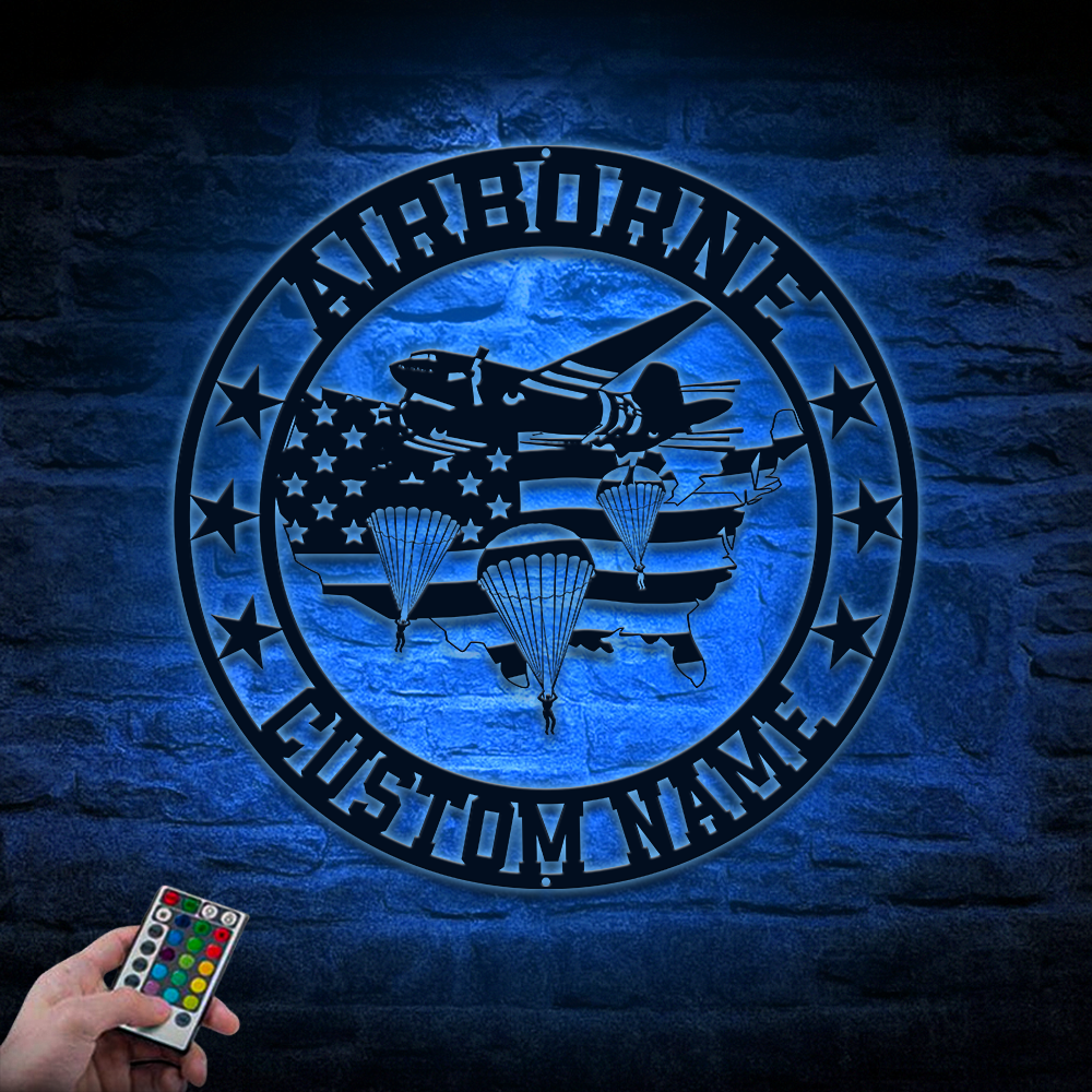 Personalized Airborne Metal Sign Wall Art