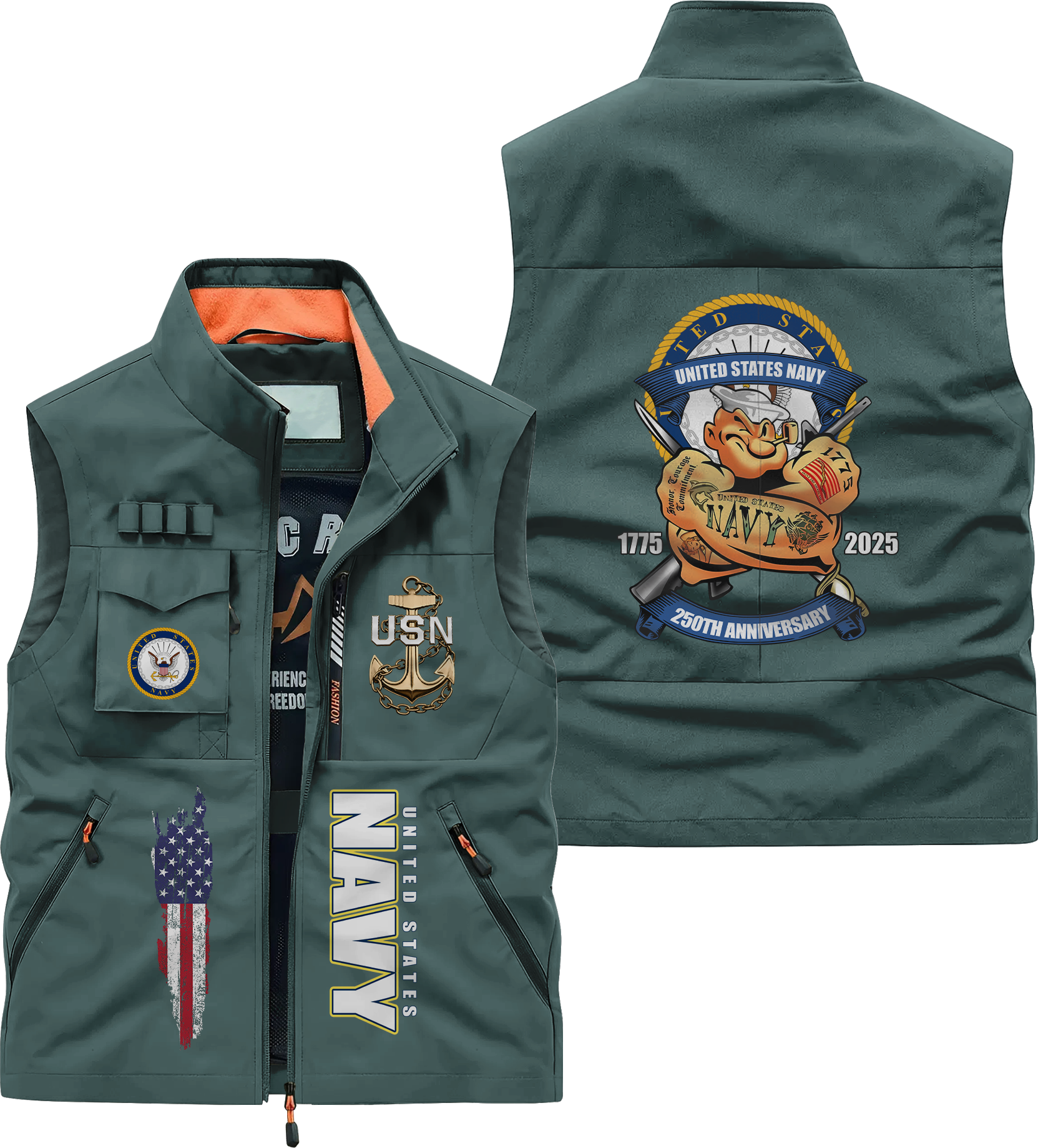 Navy 250th Anniversary Pocket Vest