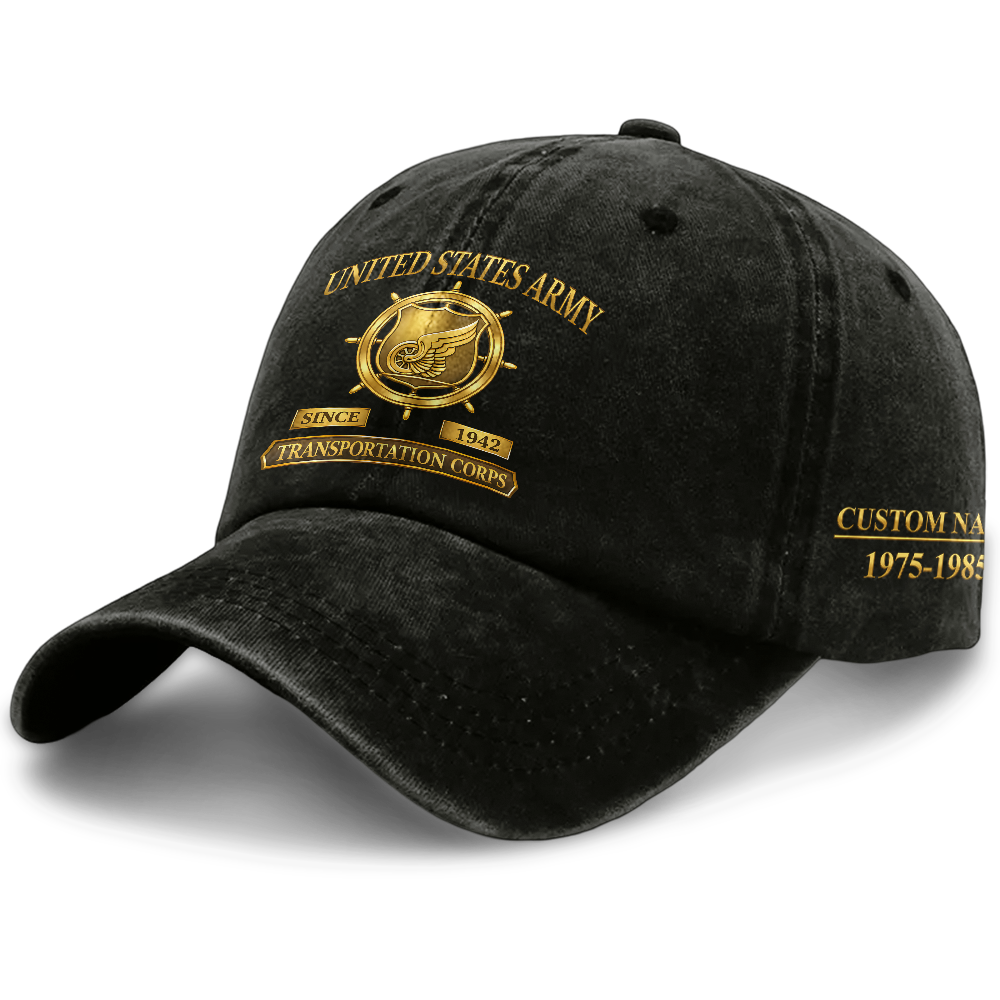 Personalizable Transportation Corps Washed Cap