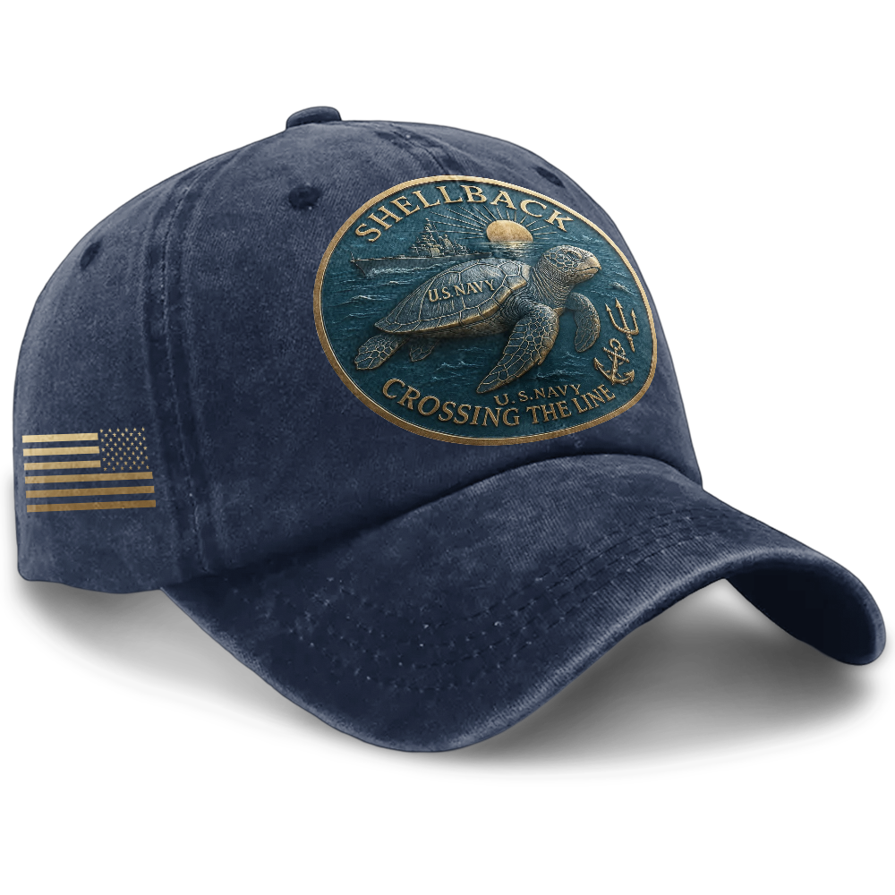 Personalizable Navy Shellback Washed Cap