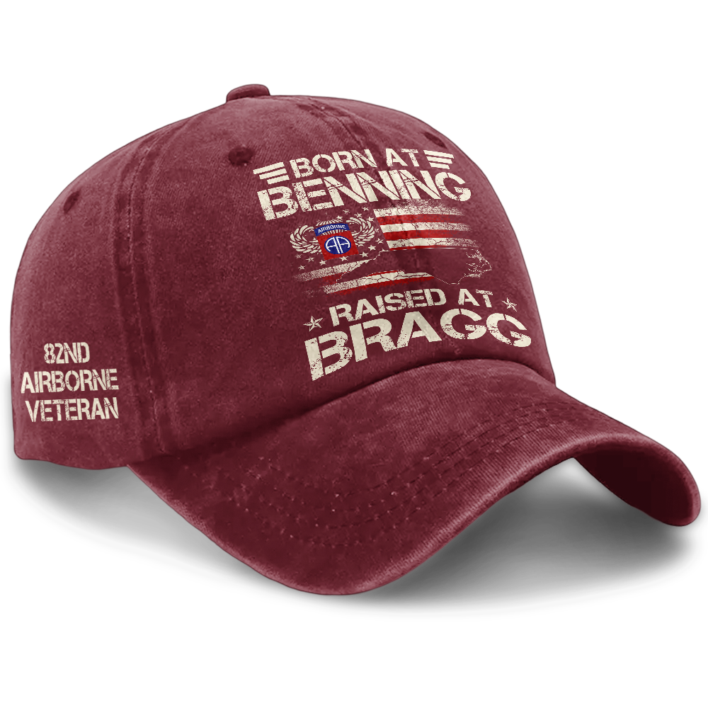82nd Airborne Born At Benning Washed Cap