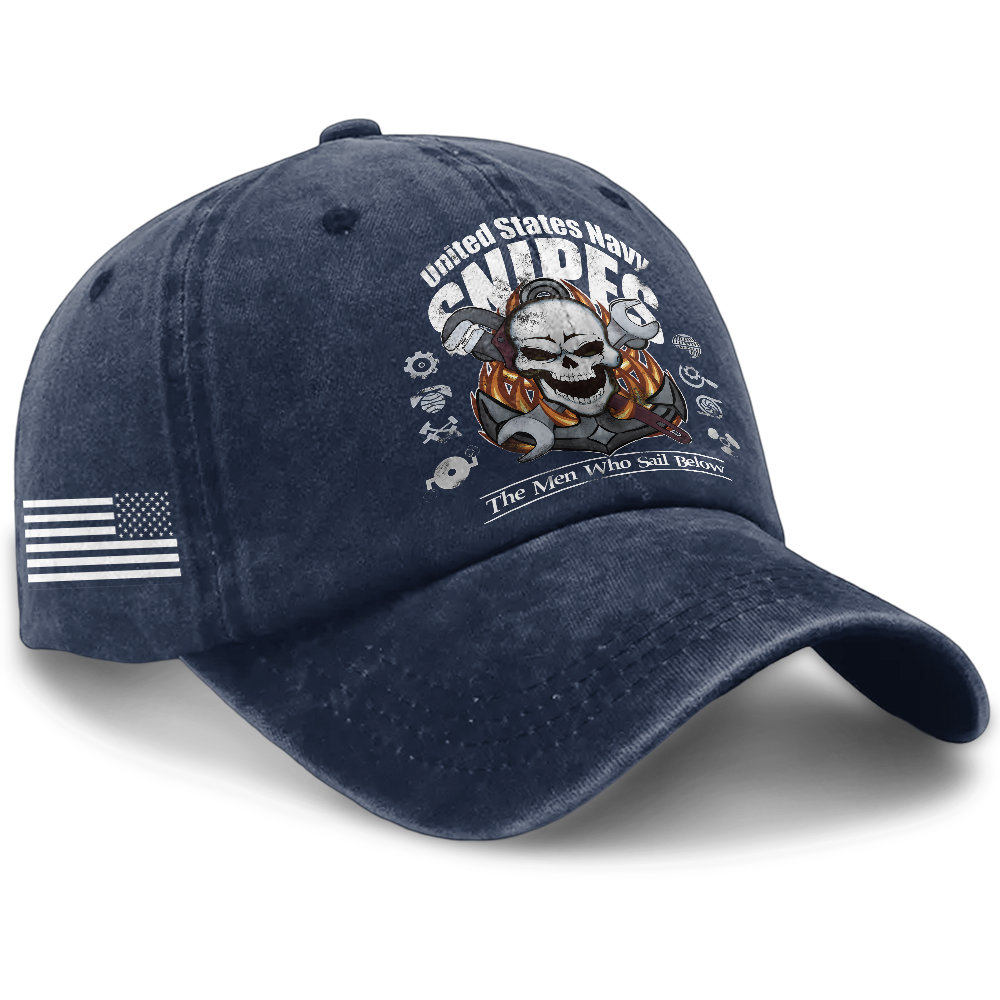 Personalizable Navy Snipes Washed Cap