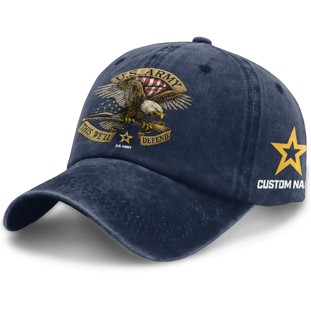 Personalizable This We'll Defend Washed Cap