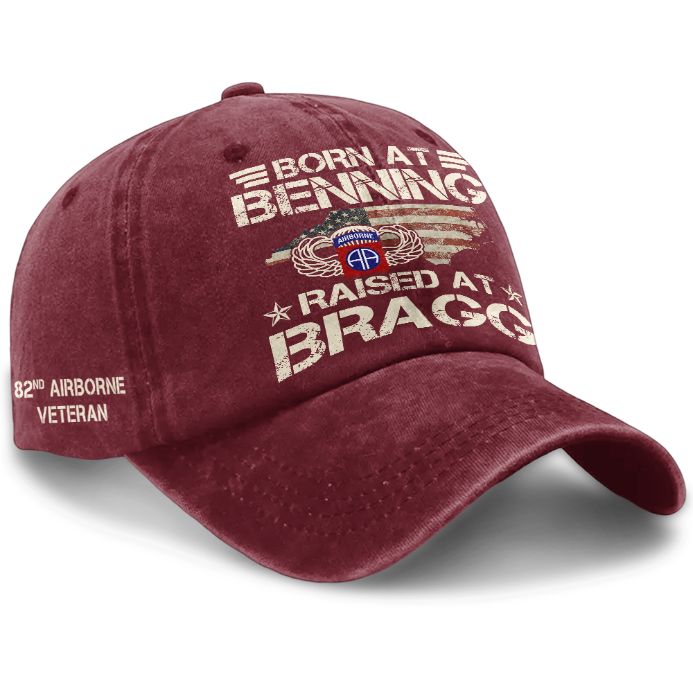 82nd Airborne Born At Benning Washed Cap