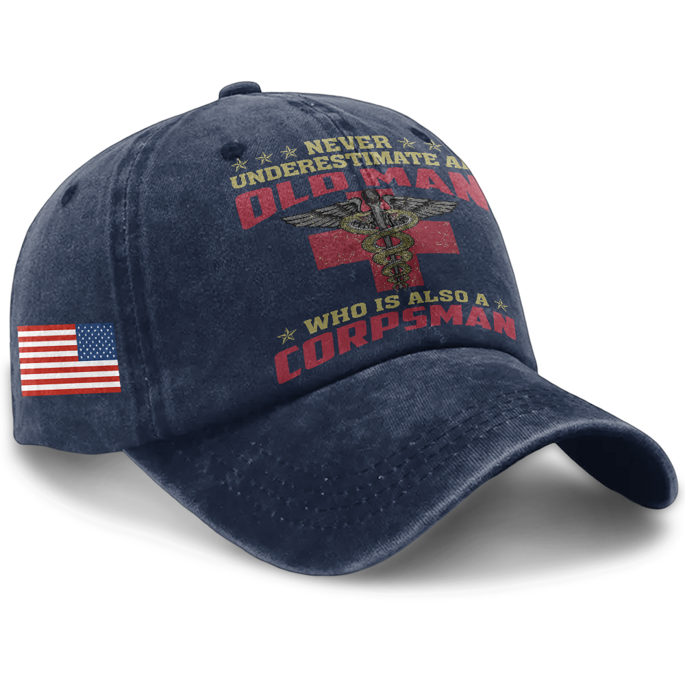 Personalizable Navy Corpsman Washed Cap