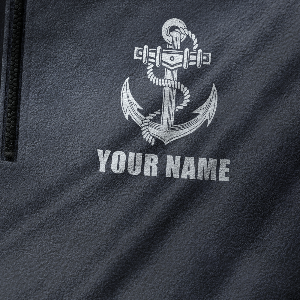 Personalizable Navy Snipes Half-Zip Raglan Sweatshirt