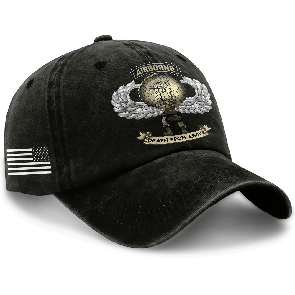 Personalizable Airborne Death From Above Washed Cap