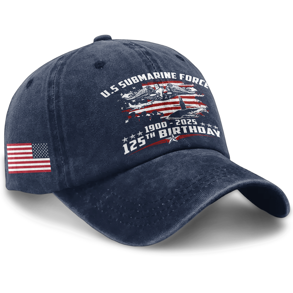 Navy Submarine 125th Birthday Washed Cap