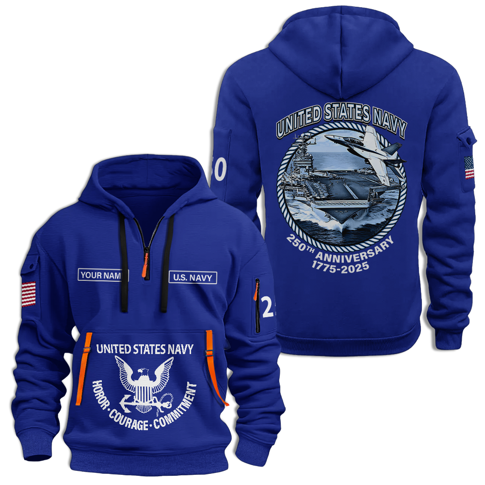 Navy 250th Anniversary Quarter Zip Hoodie