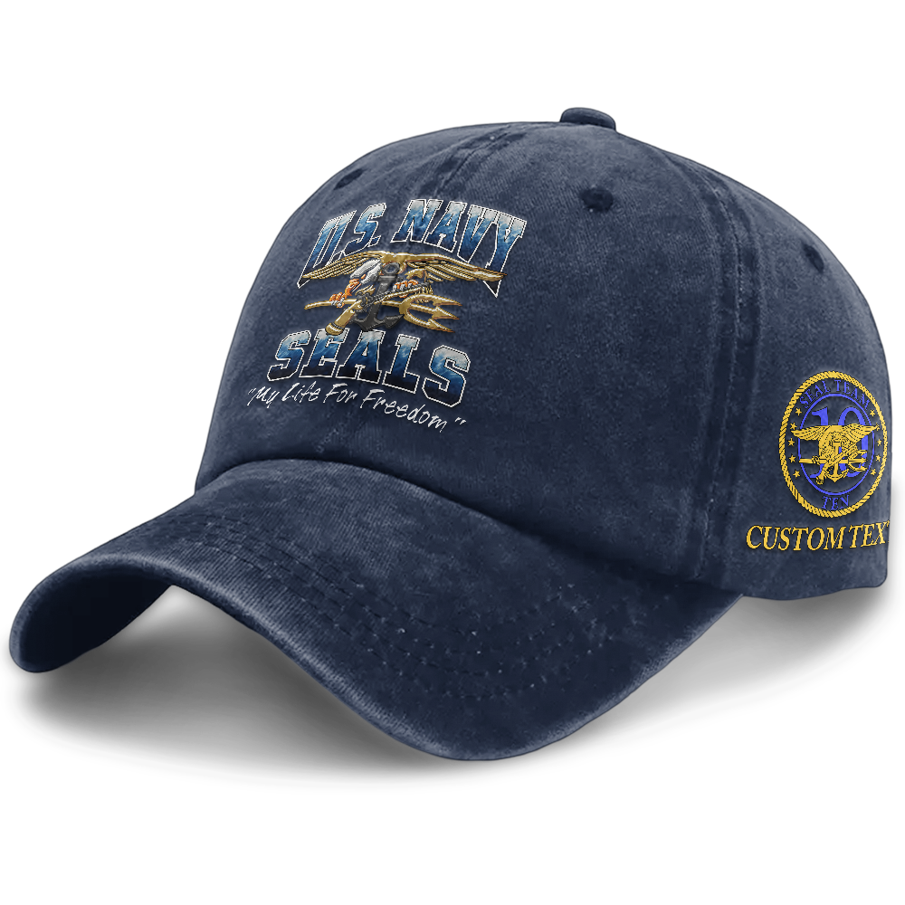 Personalizable Navy Seals Washed Cap