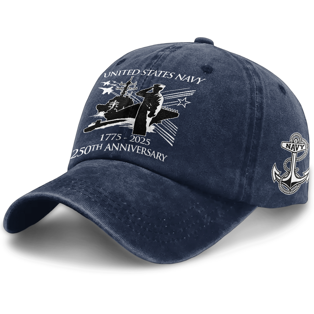 Navy 250th Anniversary Washed Cap