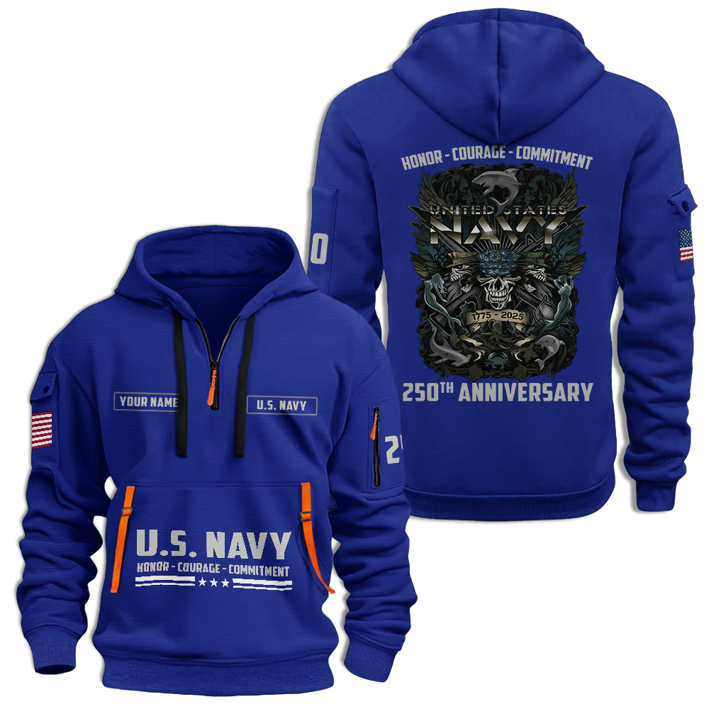 Navy 250th Anniversary Quarter Zip Hoodie