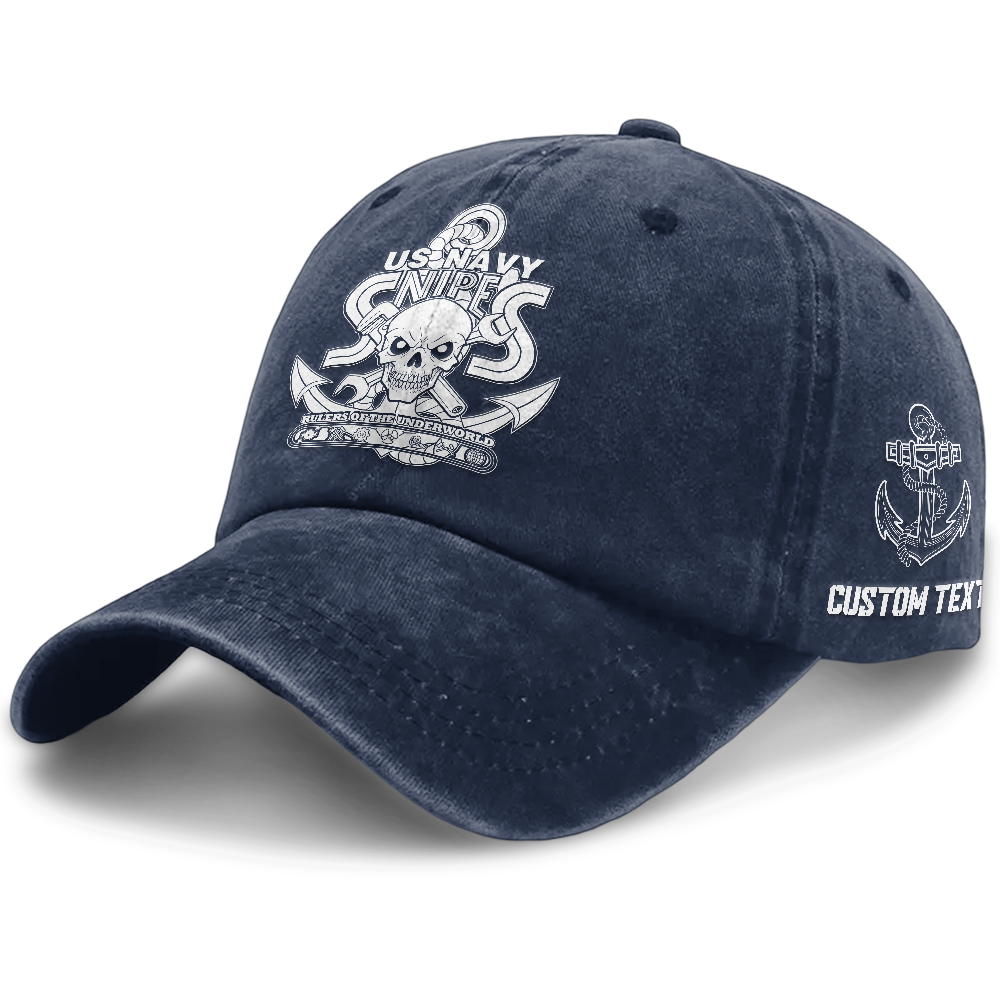Personalizable Navy Snipes Washed Cap