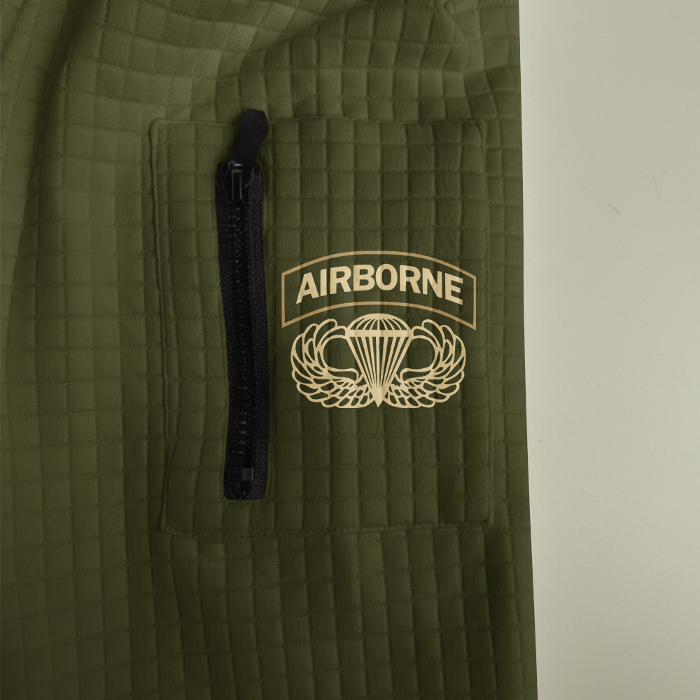 Personalizable There Are No Ex-Paratroopers Waffle Hooded Jacket