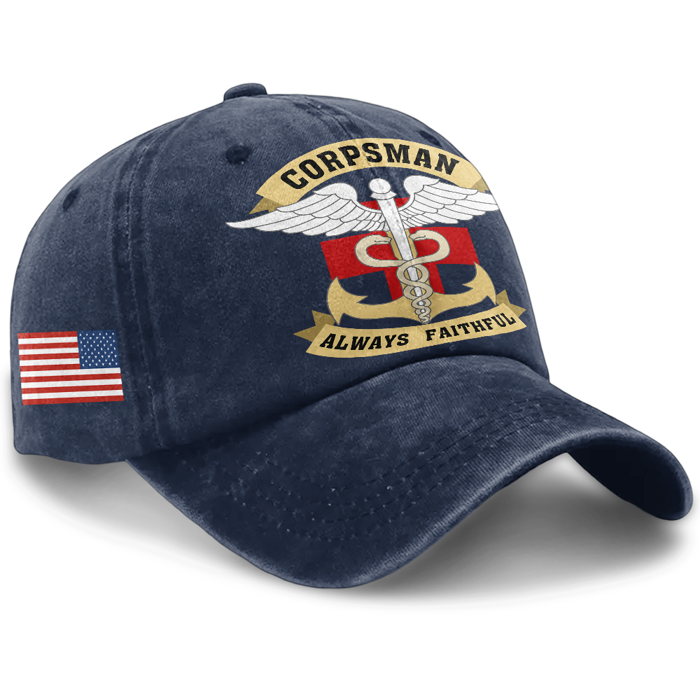 Personalizable Navy Corpsman Washed Cap
