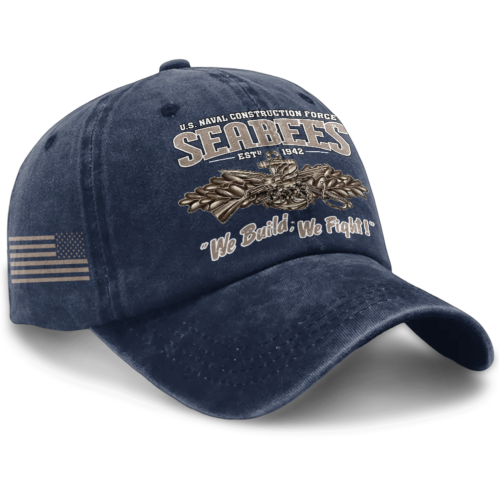 Personalizable Navy Seabee Washed Cap