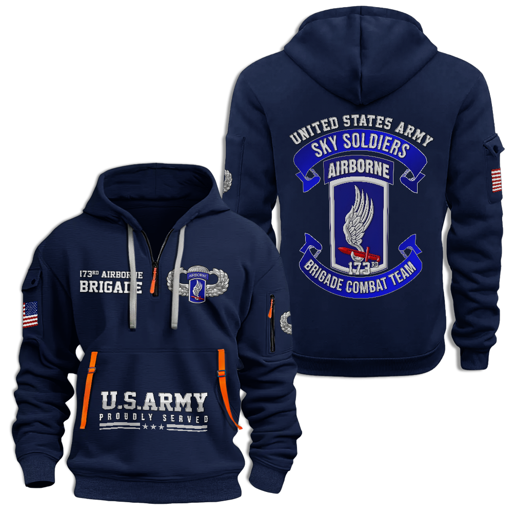 173rd Airborne Brigade Quarter Zip Hoodie