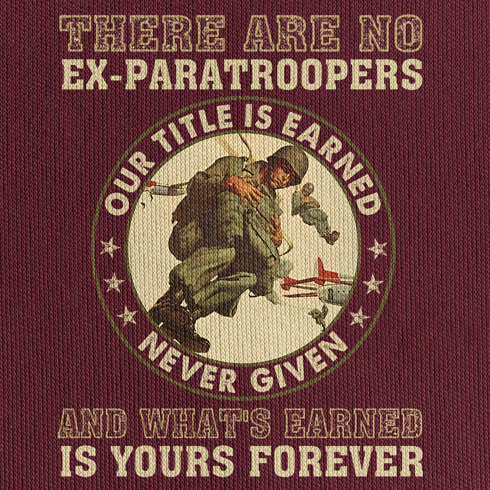 Personalizable Airborne There Are No Ex-Paratroopers Quarter Zip Hoodie