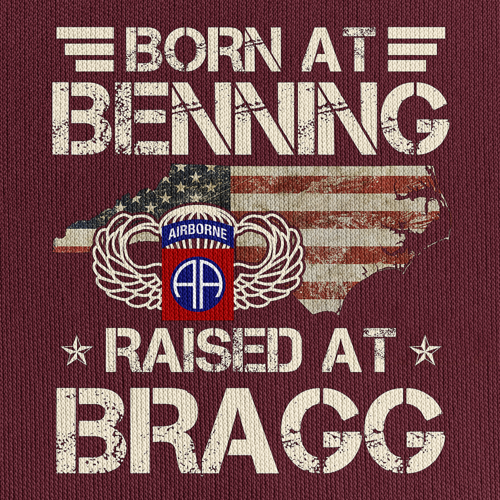 Personalizable Airborne Born At Benning Raised At Bragg Quarter Zip Hoodie