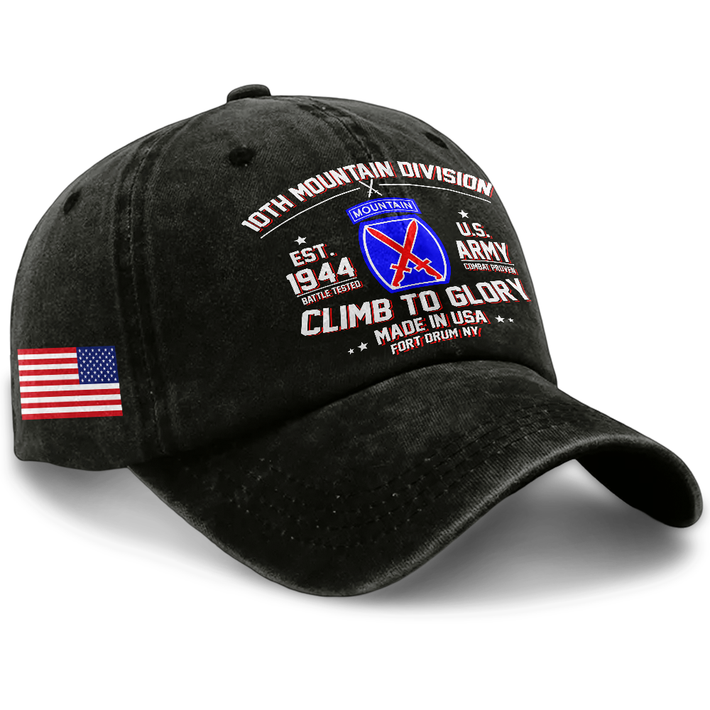 Personalizable Army 10th Mountain Division Washed Cap