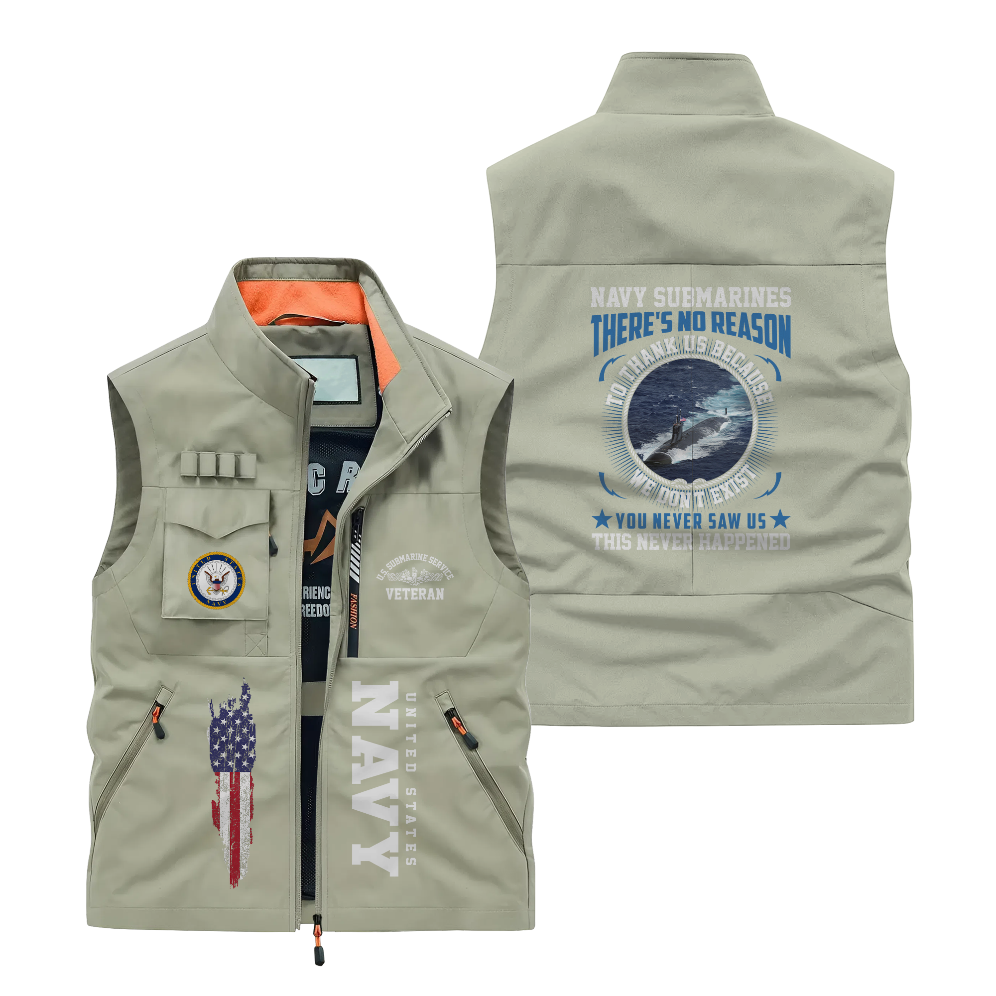 Navy Submarines There's No Reason To Thank Us Pocket Vest