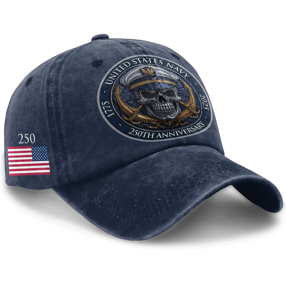 Navy 250th Anniversary Washed Cap