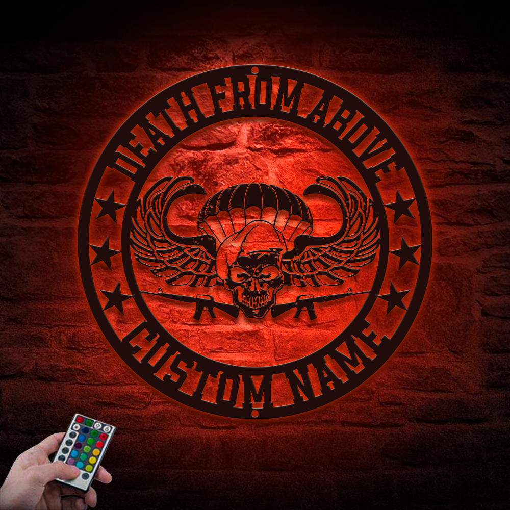 Personalized Airborne Death From Above Metal Sign Wall Art