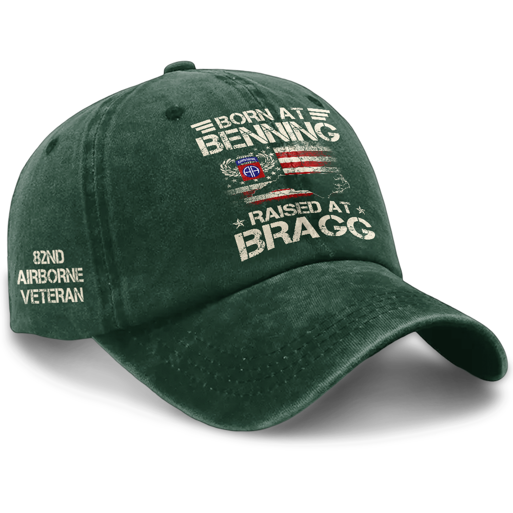 82nd Airborne Born At Benning Washed Cap