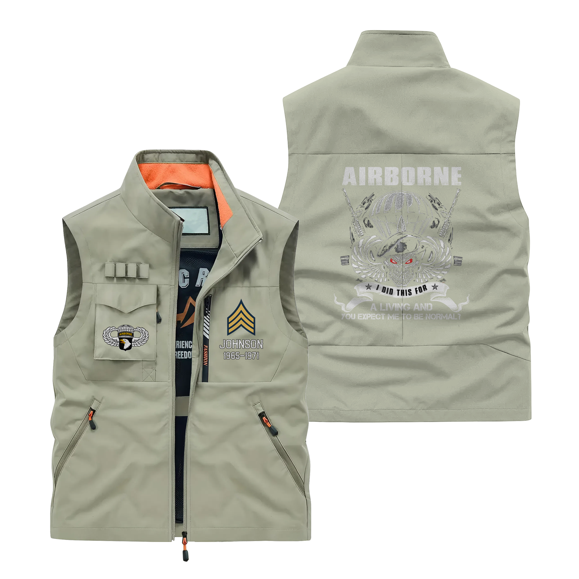 Personalizable Airborne I Did This For A Living Pocket Vest