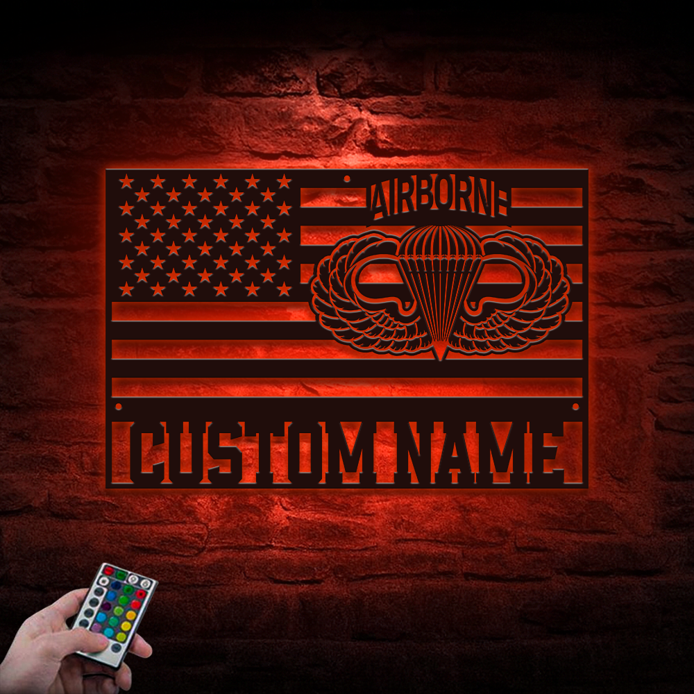 Personalized Airborne Metal Sign Wall Art