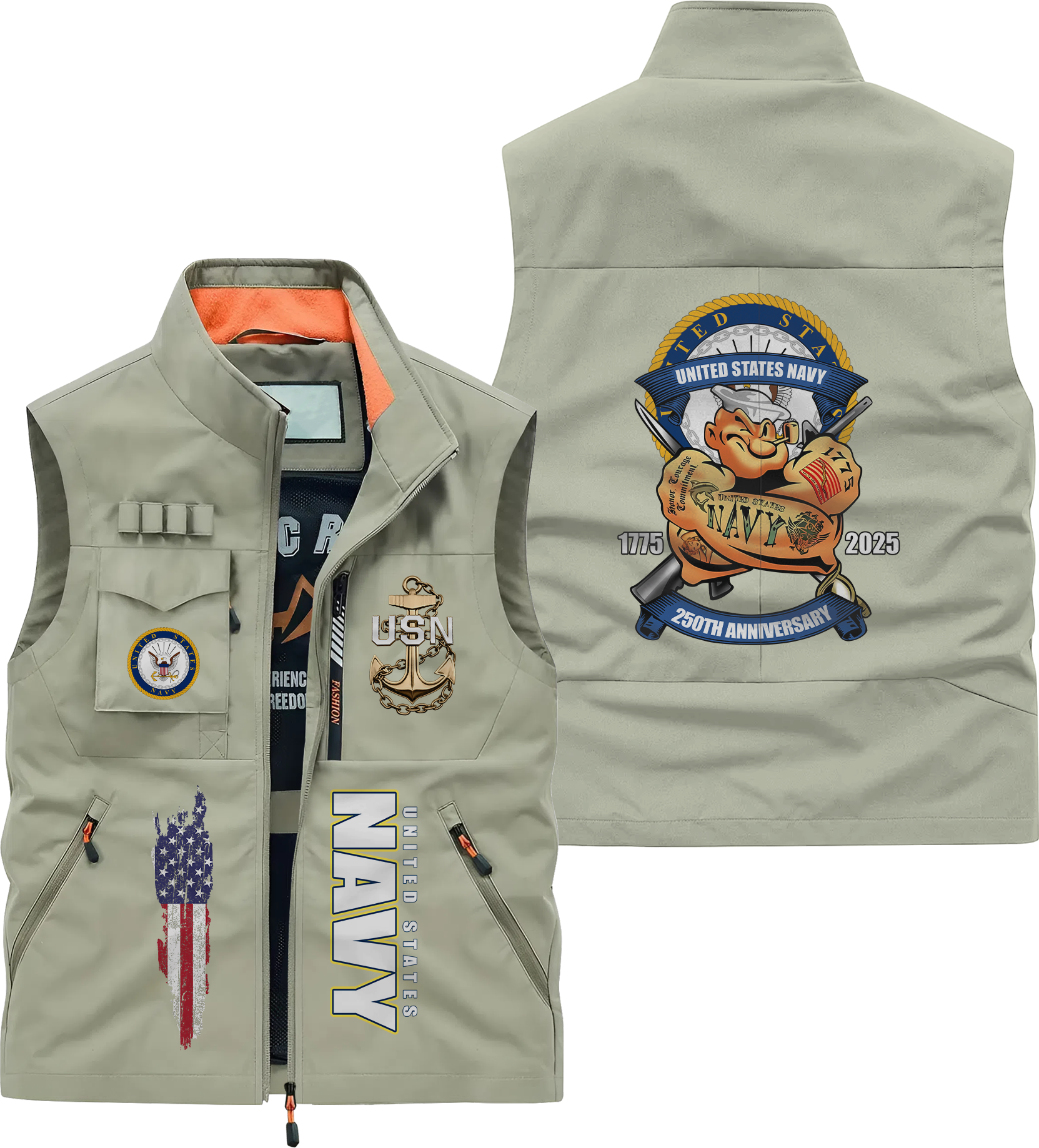 Navy 250th Anniversary Pocket Vest