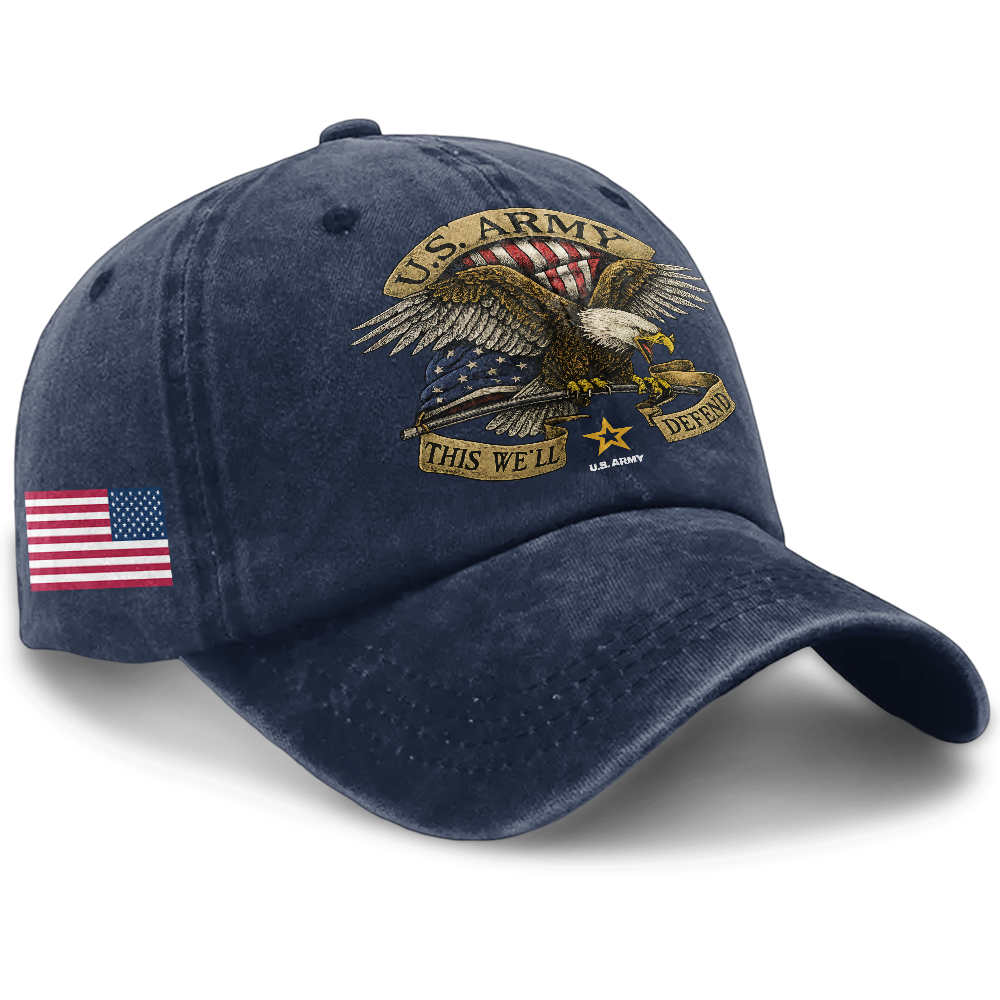 Personalizable This We'll Defend Washed Cap