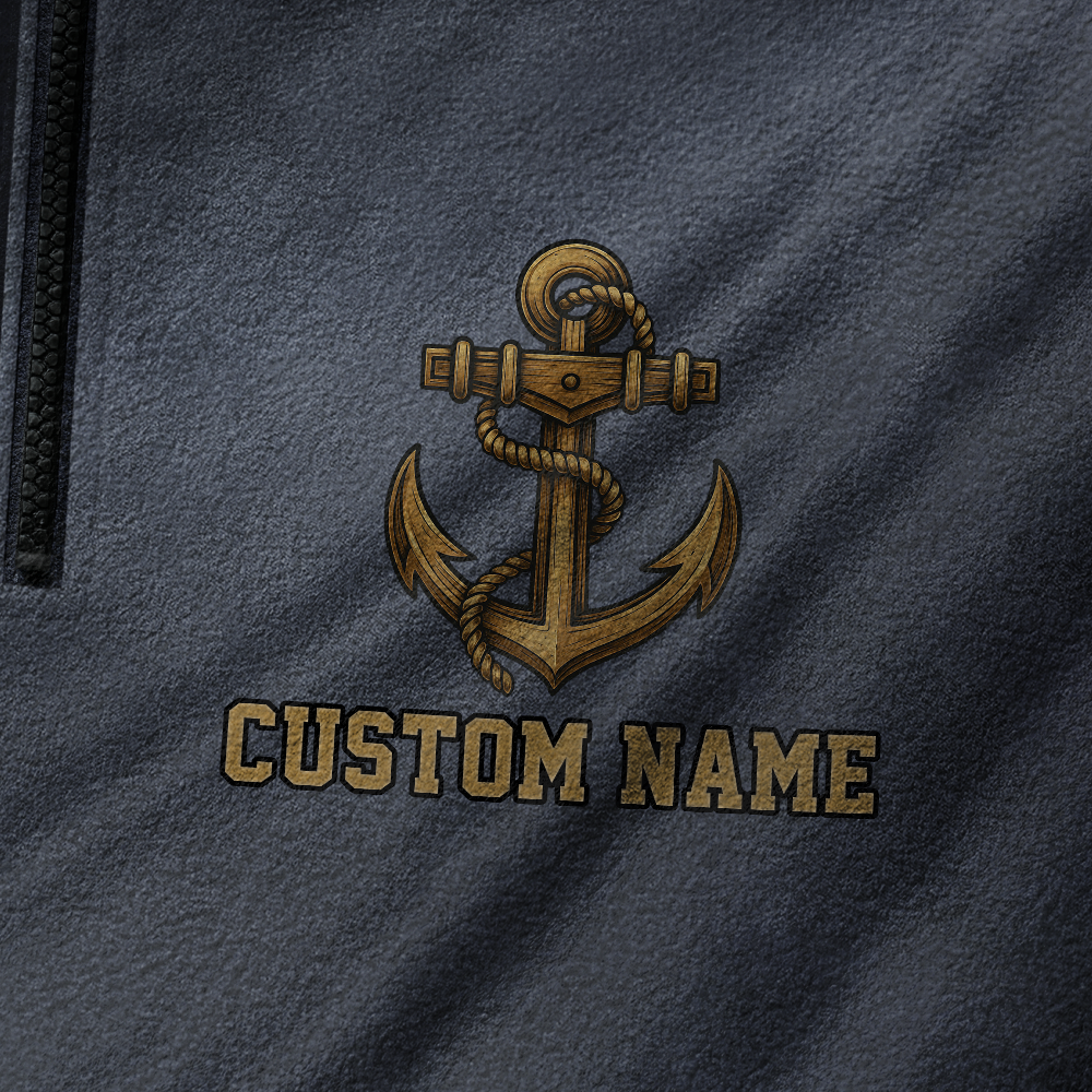 Personalizable Navy Snipes Half-Zip Raglan Sweatshirt