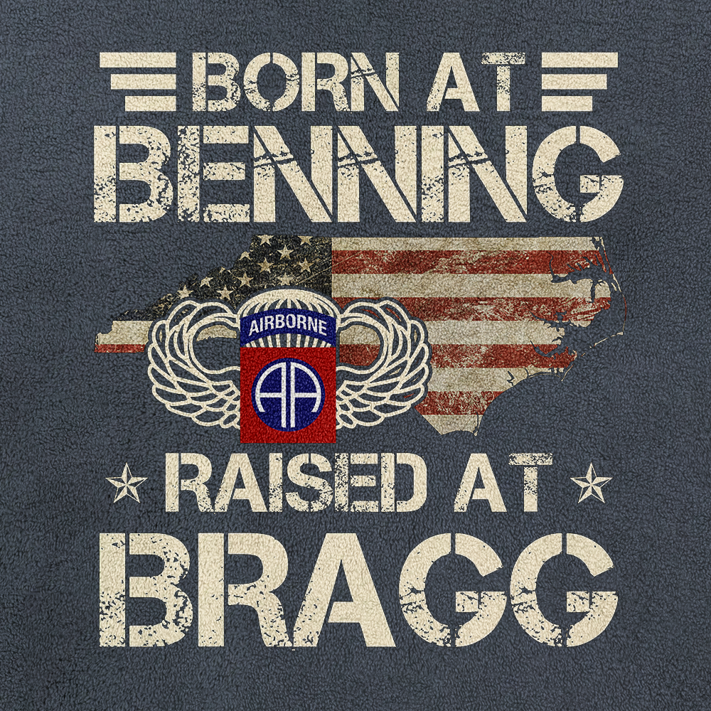 82nd Airborne Born At Benning Half-Zip Raglan Sweatshirt