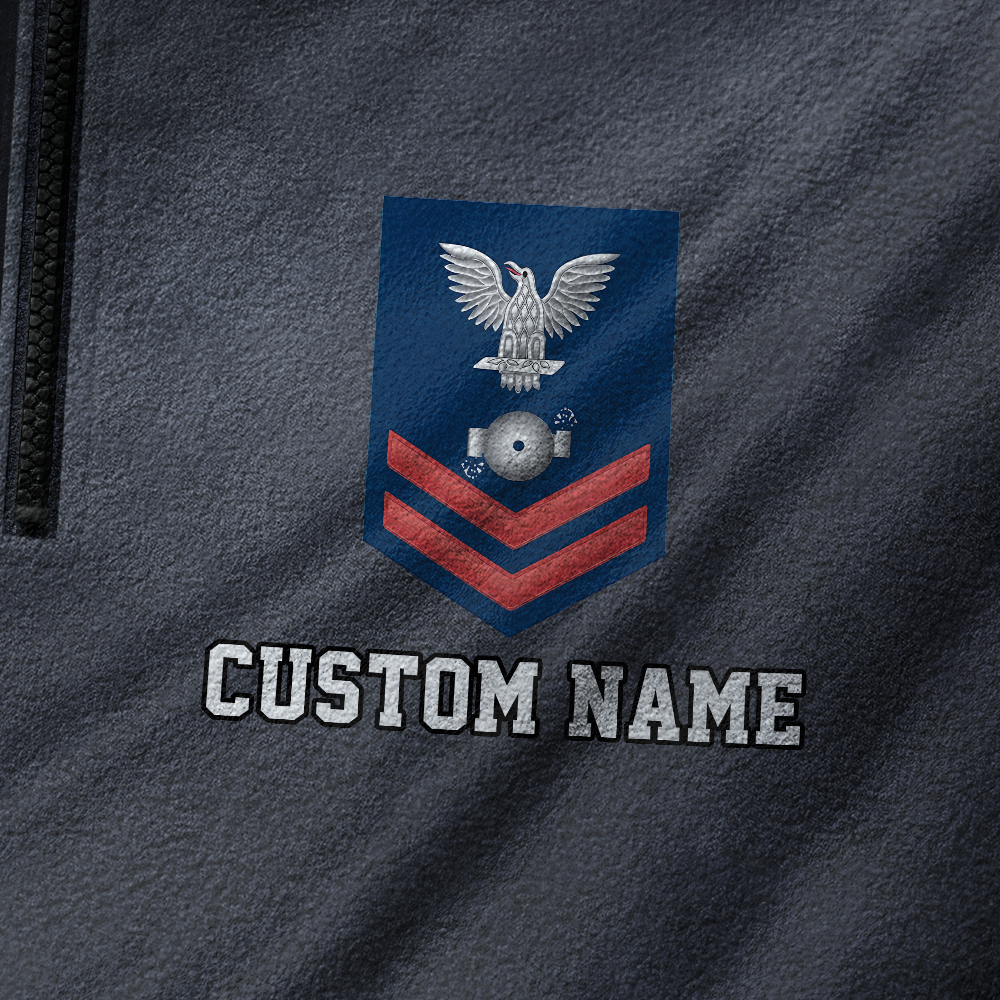 Personalizable Navy Snipes Half-Zip Raglan Sweatshirt