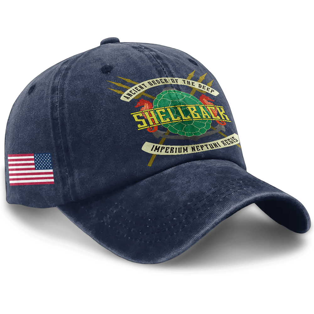 Personalizable Navy Shellback Washed Cap