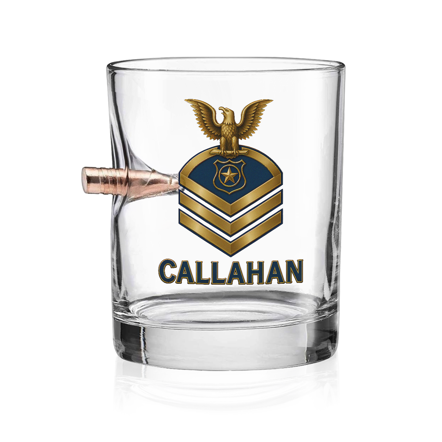 Personalizable Navy Submarine Bullet Whiskey Glass & Decanter Set