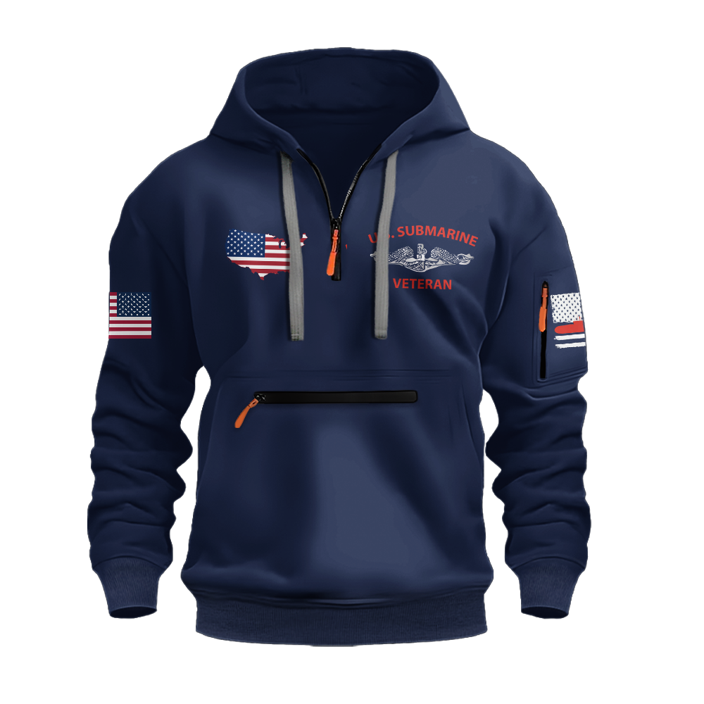 American Submarines To Find Us You Must Be Good Zipper Pouch Quarter-Zip Hoodie