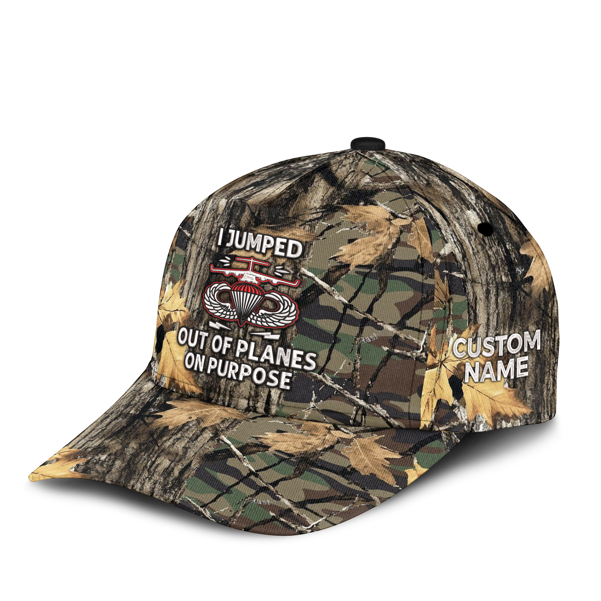 Airborne I Jumped Out Of Planes On Purpose Embroidered & Printed Cap