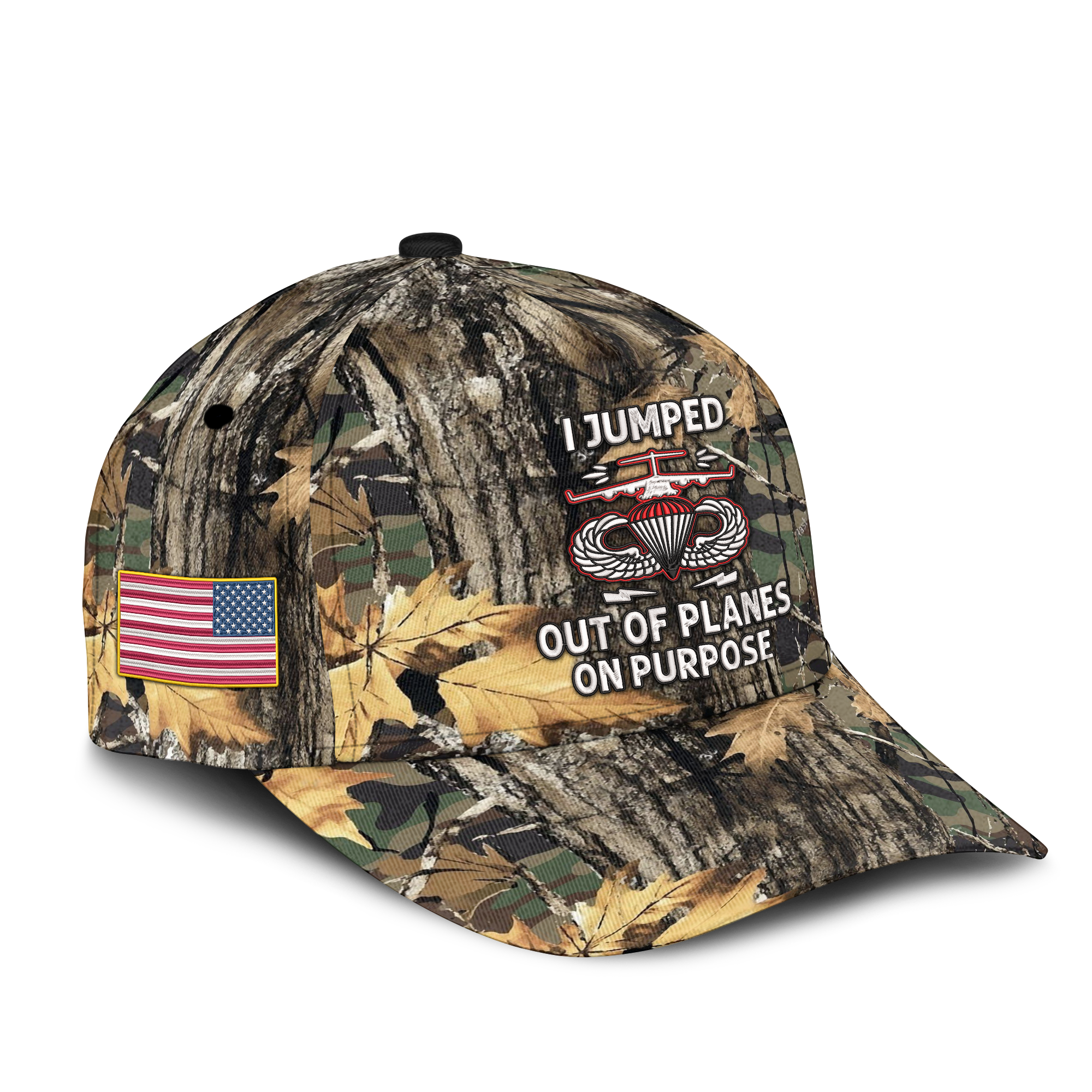 Airborne I Jumped Out Of Planes On Purpose Embroidered & Printed Cap