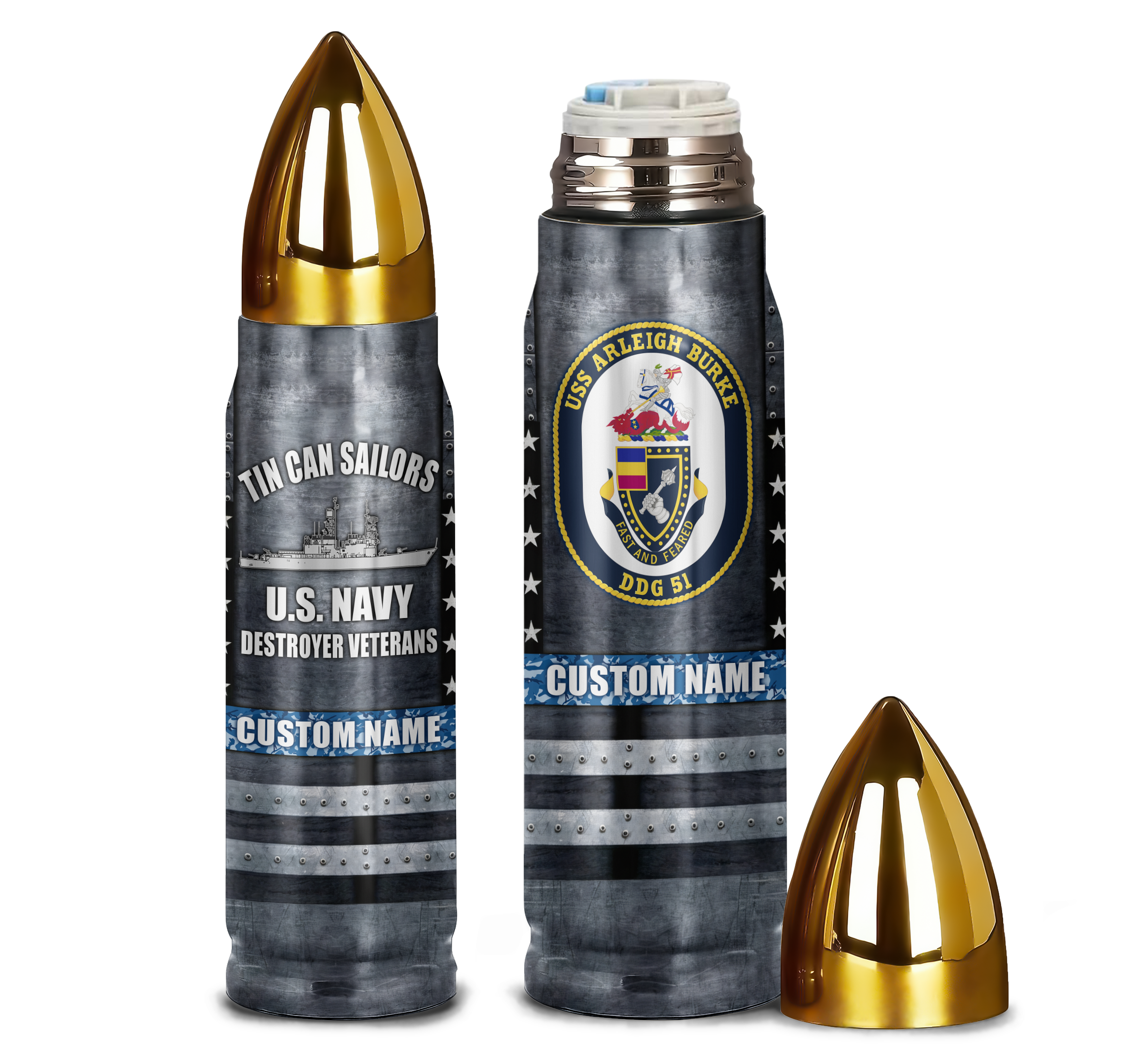 Personalizable Tin Can Sailors Bullet Tumbler