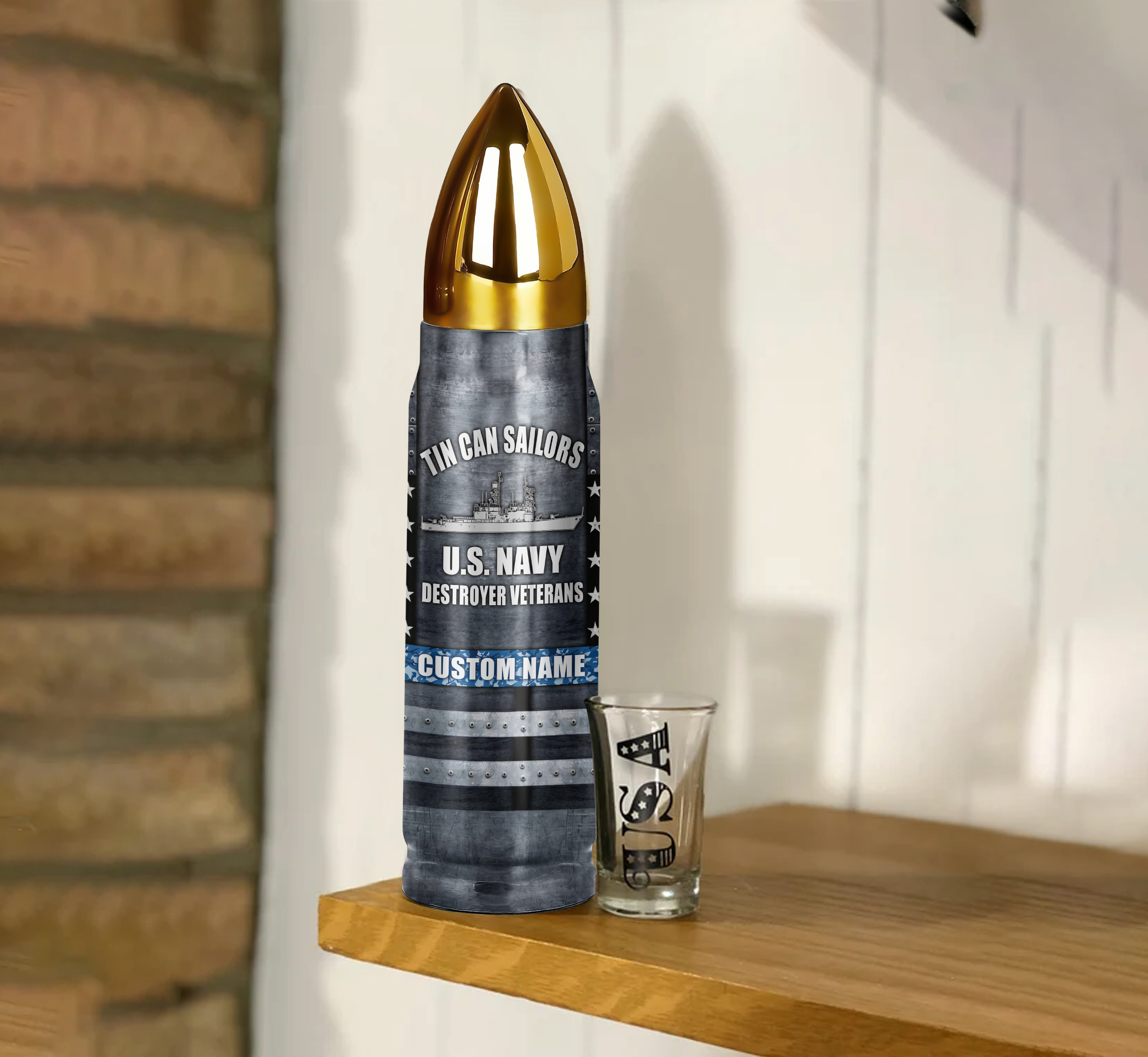 Personalizable Tin Can Sailors Bullet Tumbler