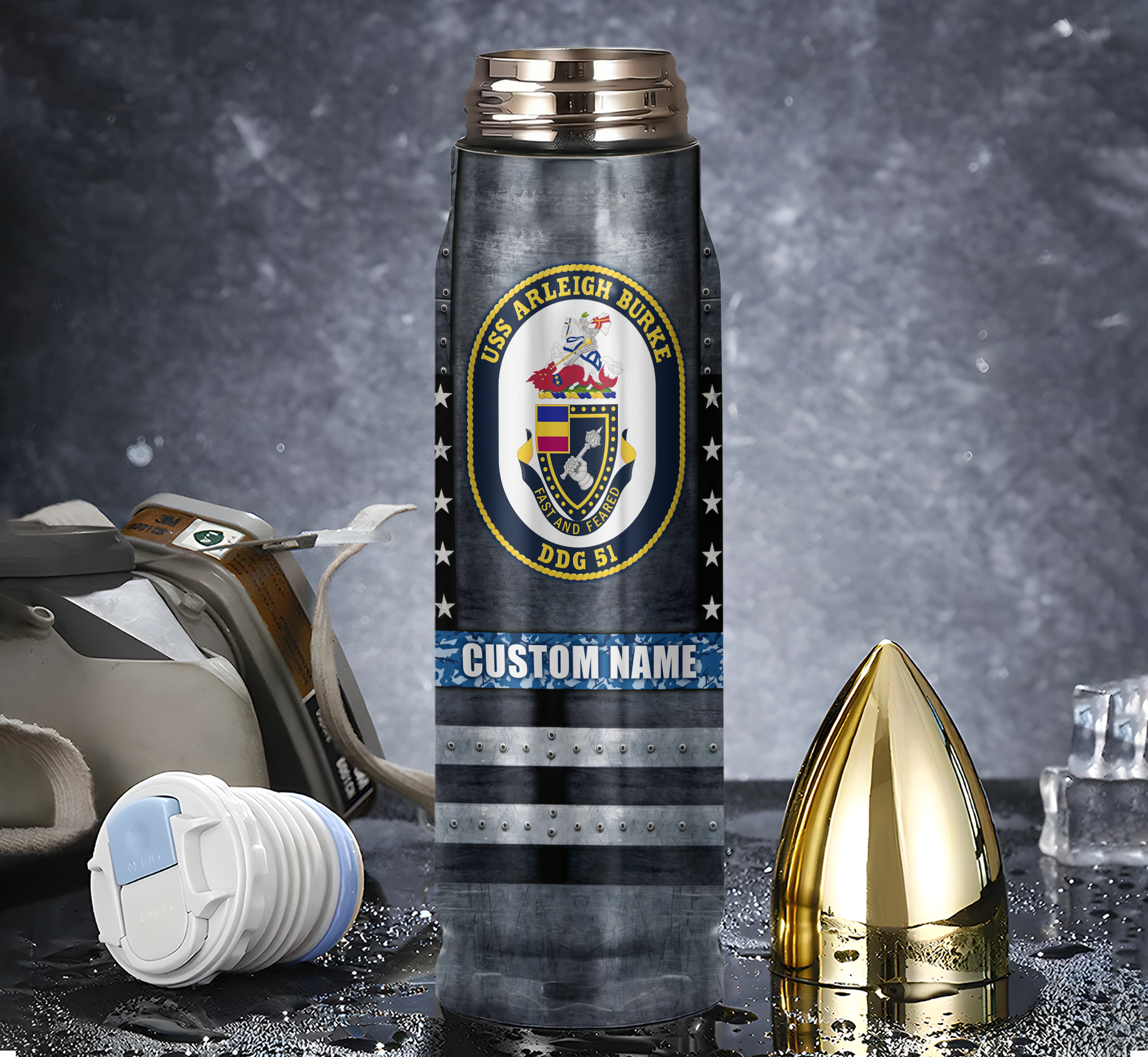 Personalizable Tin Can Sailors Bullet Tumbler